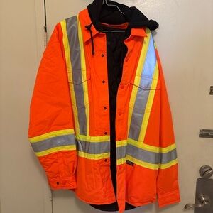 Men's Orange Reflective Safety Windbreaker